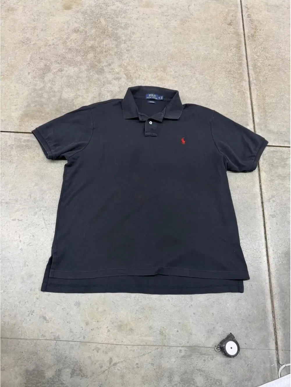 vintage polo ralph lauren black and red polo shirt size xl